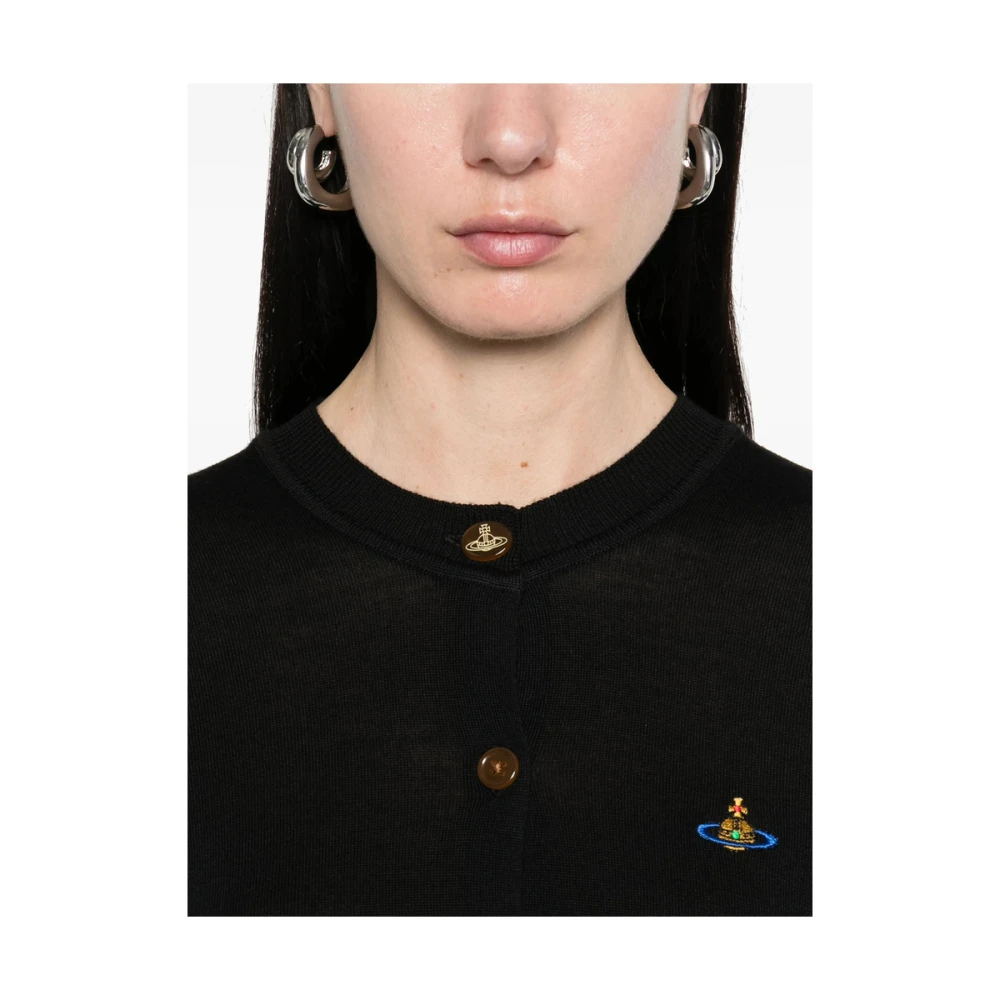 Vivienne Westwood Zwarte Crew Neck Sweater met Orb Logo Black Dames