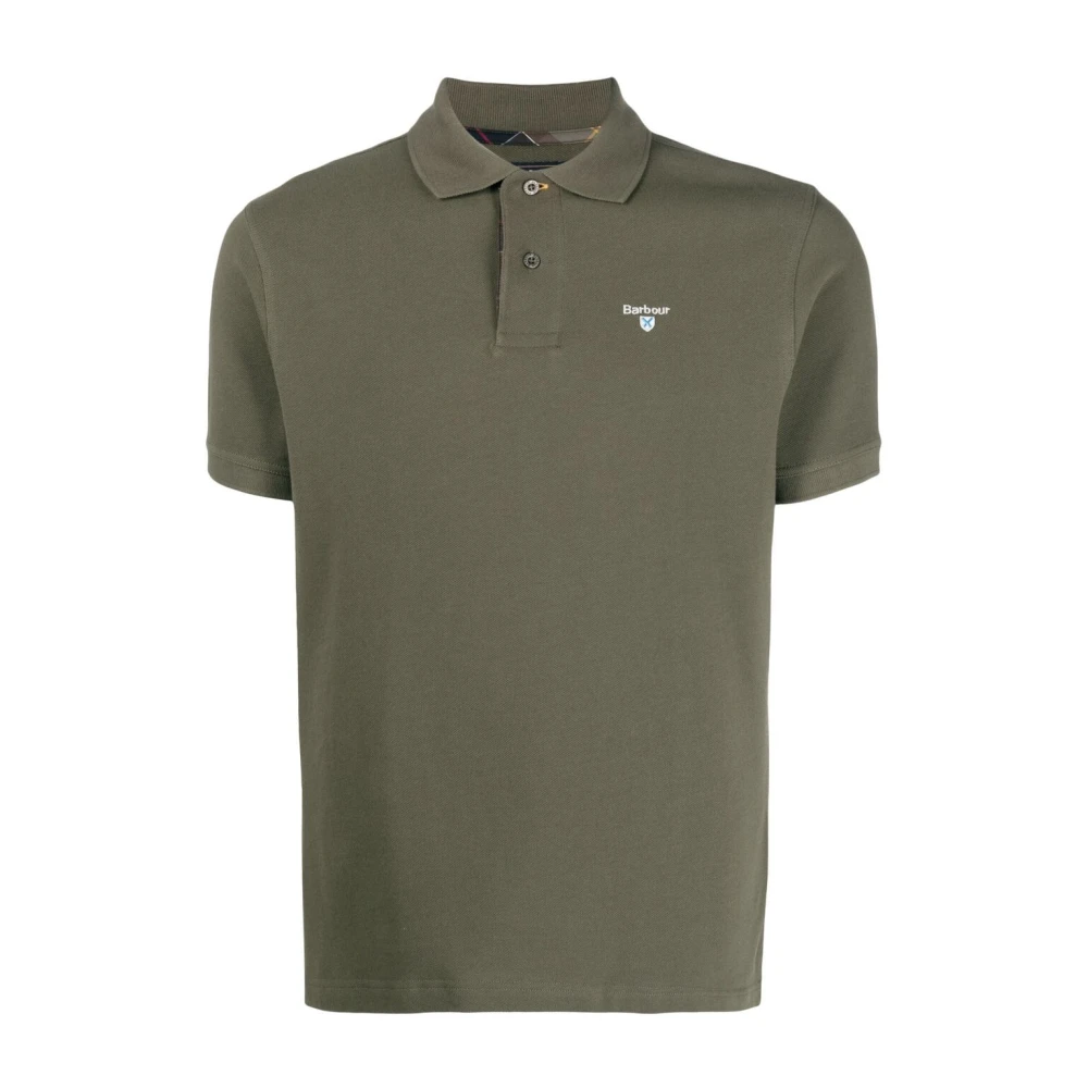 Barbour Casual Polo Shirt met Tartan Finish Green Heren