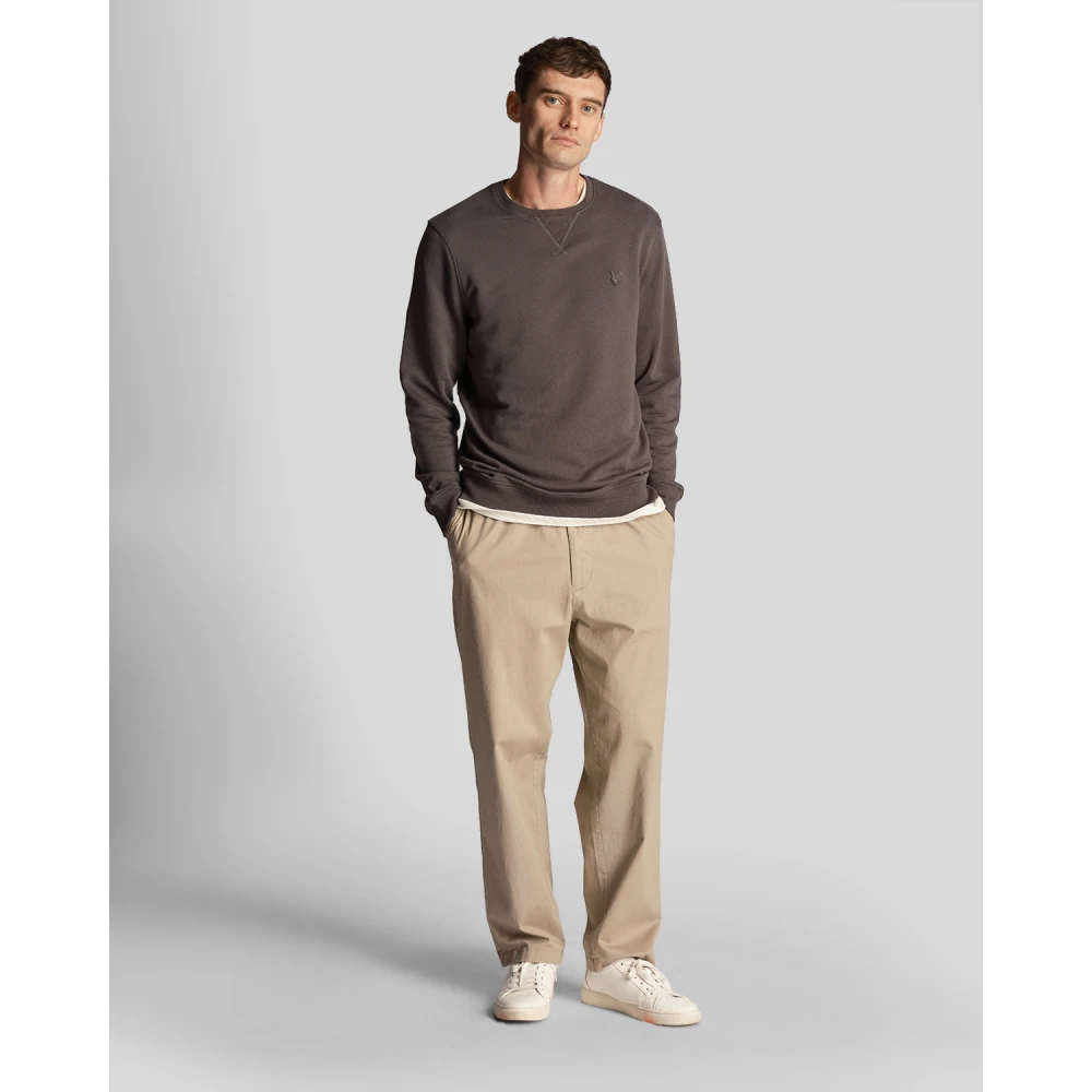 Lyle & Scott Tonal Eagle Crew Neck Sweatshirt Gray Heren