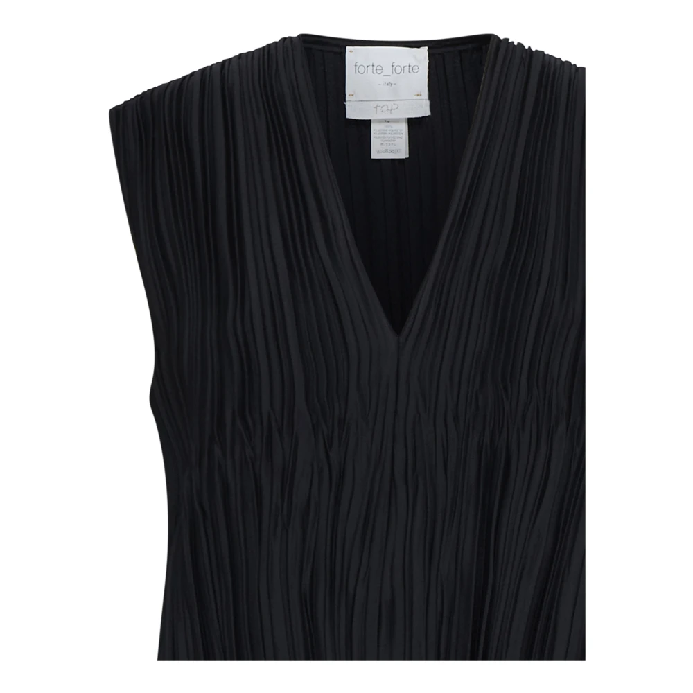 Forte Zwarte Top Elegante Stijl Black Dames
