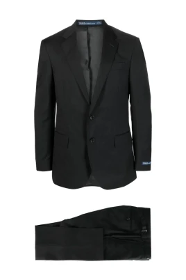 Grå Ull Twill Casual Kostym