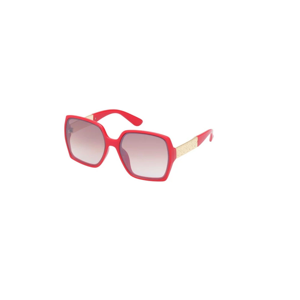 Guess Women's Red Sunglasses, One Size, Resin Frame Oversized Sunglasses