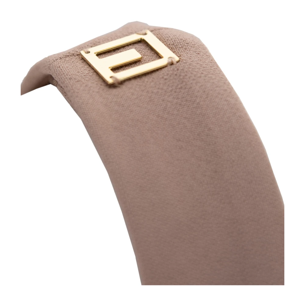 Elisabetta Franchi Gouden Logo Top met Rits Sluiting Pink Dames