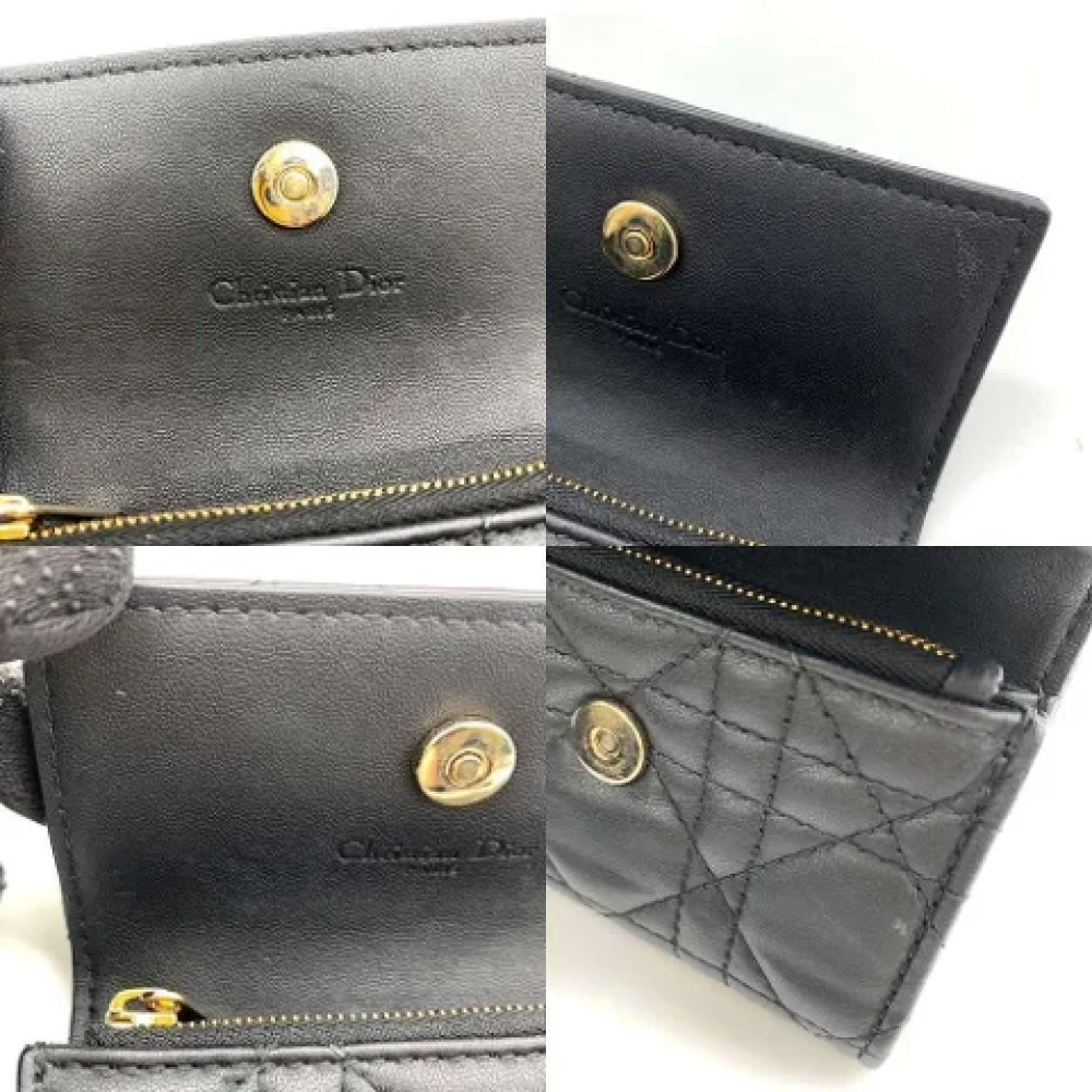 Dior Vintage Pre-owned Leather wallets Black Dames