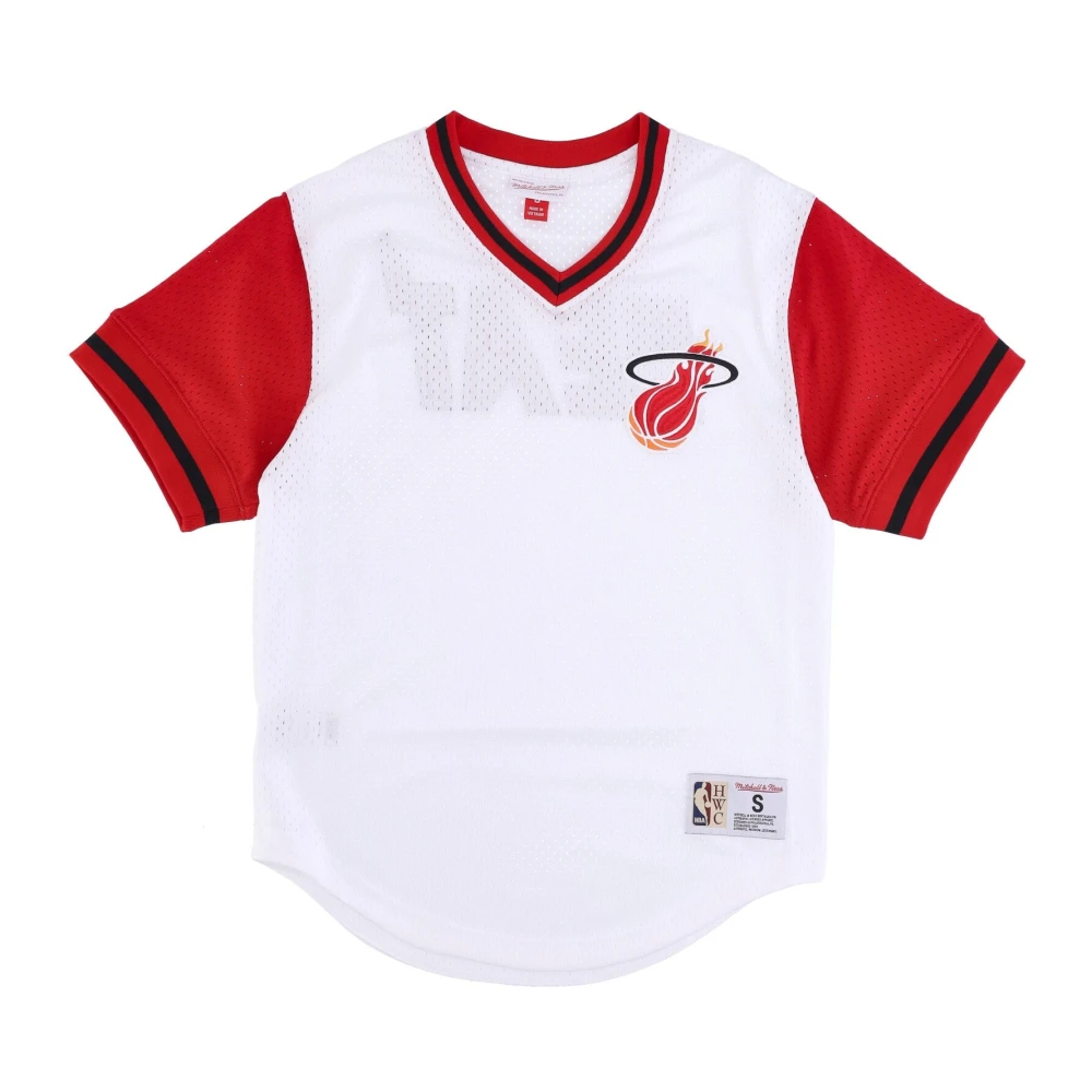 Mitchell & Ness Miami Heat NBA Mesh V-Neck Jersey White Heren