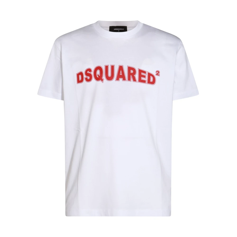 Dsquared2 Wit Katoenen T-shirt met Logo White Heren