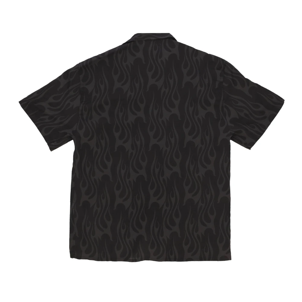Vision OF Super Flames Aop Shirt Zwart Korte Mouw Black Heren