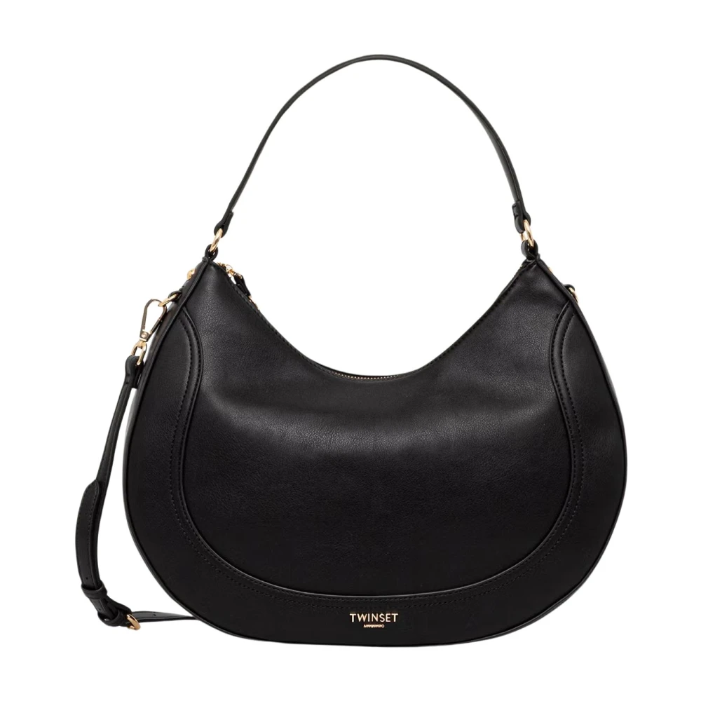 Twinset Donna Nero - Borsa A Spalla Hobo In Pelle - Bags - One Size - Immagine 3