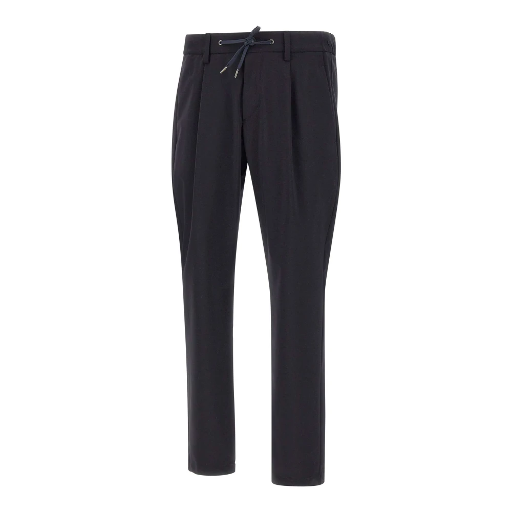 Herno Blauwe Crepe Broek met Elastische Taille Blue Heren