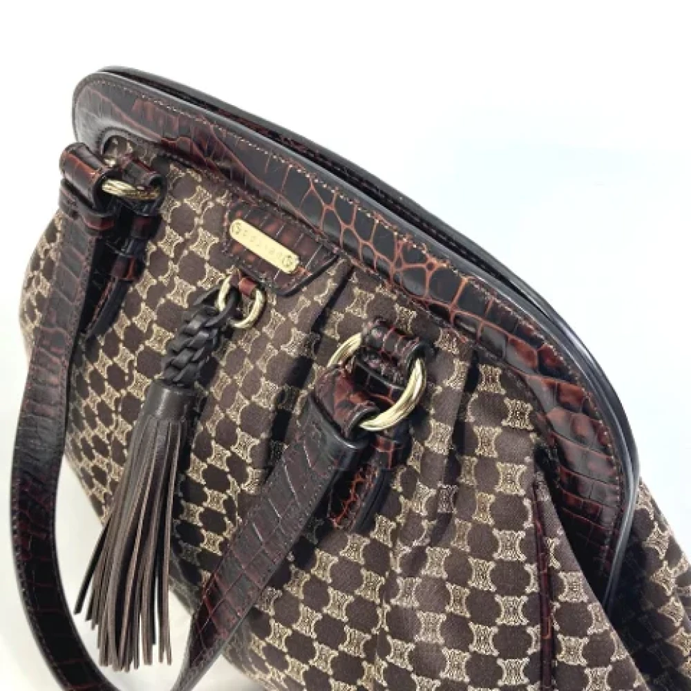 Celine Vintage Pre-owned Fabric shoulder-bags Brown Dames
