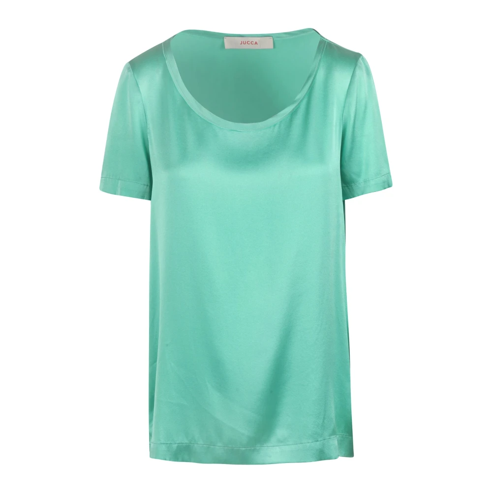 Jucca Zijden T-shirt met ronde hals Green Dames