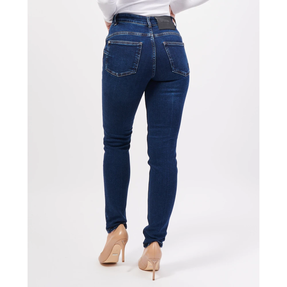 Richmond Blauwe Skinny Jeans met knoop en rits Blue Dames