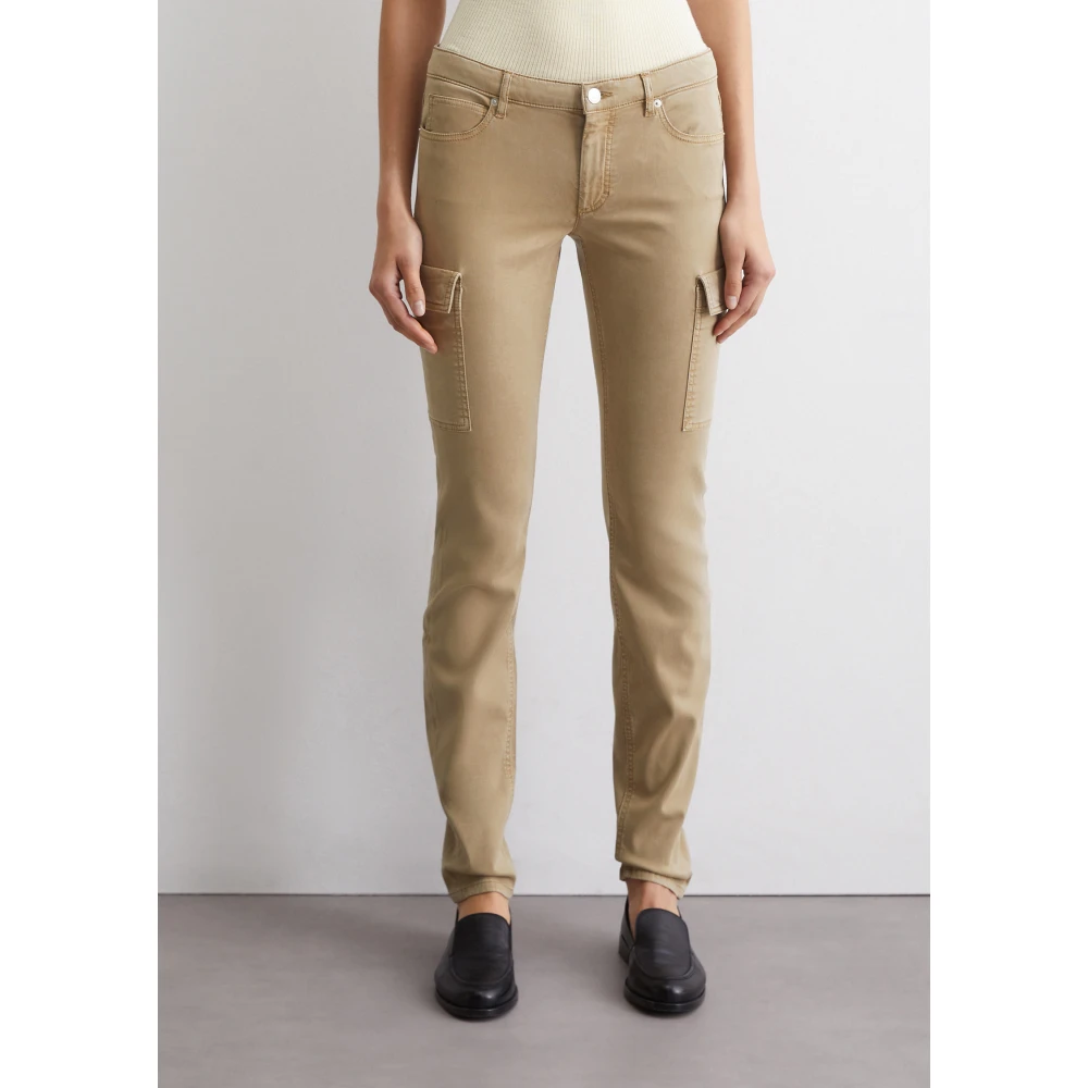 Marc O'Polo Broek model Lulea Cargo slim Beige Dames