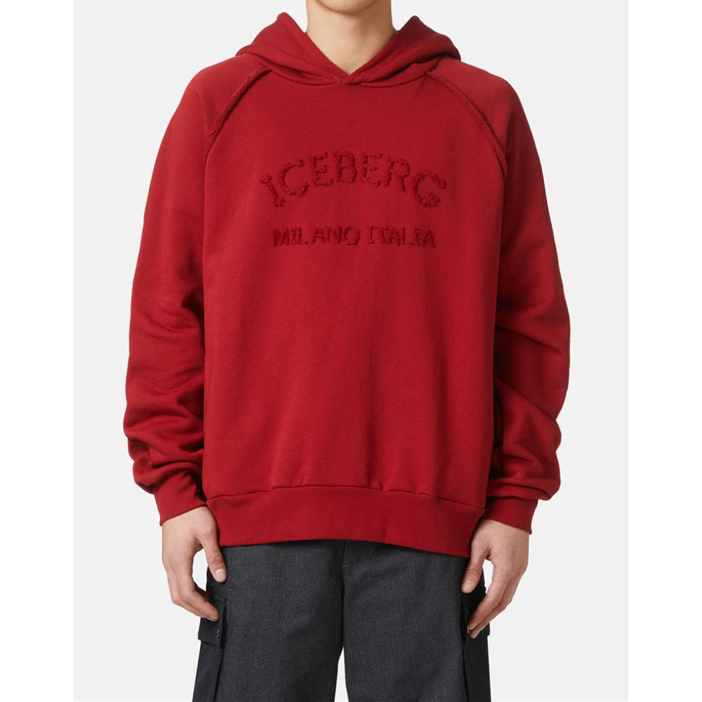 Iceberg Sweatshirt met capuchon en logo Red Heren