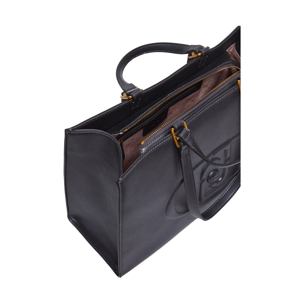 Liu Jo Elegante Antraciet Handtas met Gouden Details Gray Dames