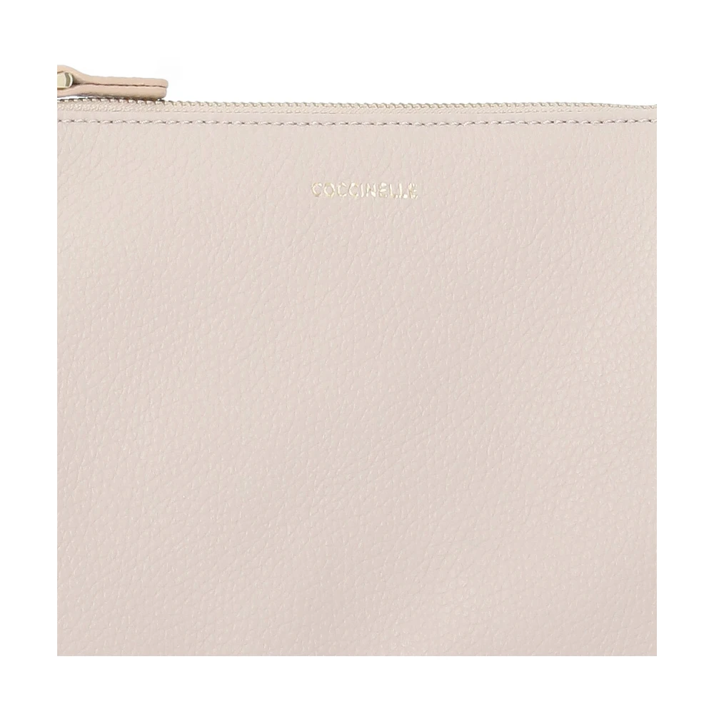 Coccinelle Roze Leren Pochette met Logo Pink Dames