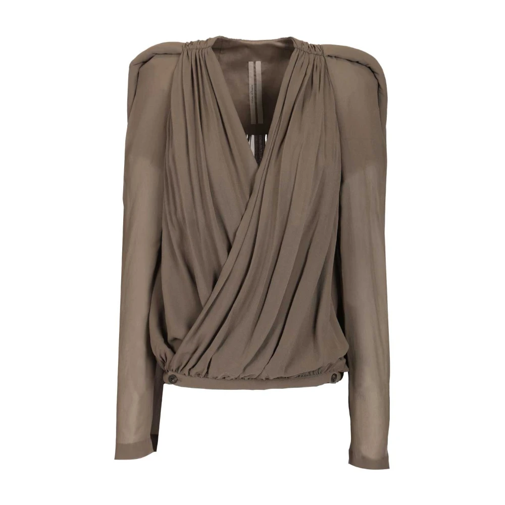 Rick Owens Women's Gray Blouses, S, Maria Casual Jacket