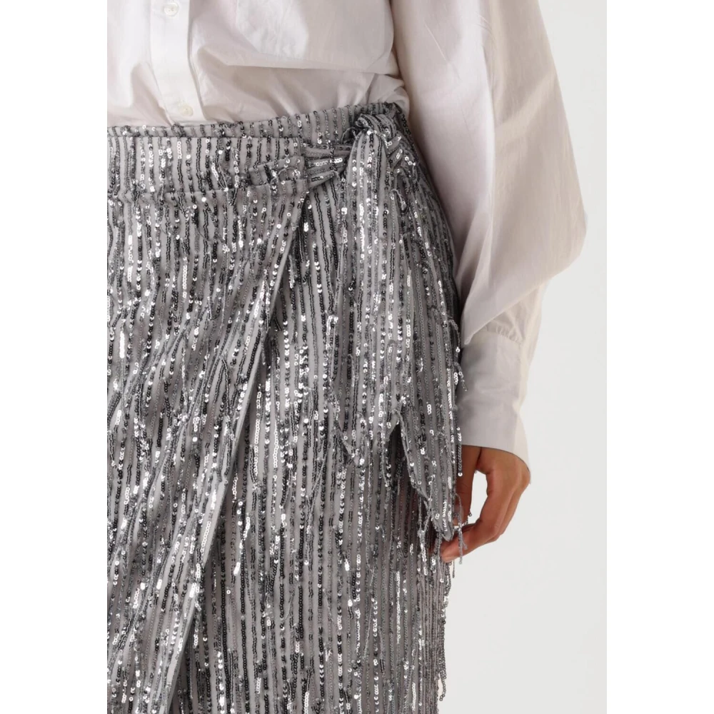 Ibana Glamour Grijze Pailletten Midi Rok Gray Dames