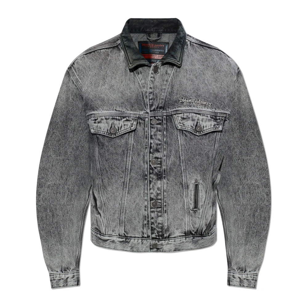 Diesel Unisex Grå Jackor L, Denim, D-Denver-S Denimjacka