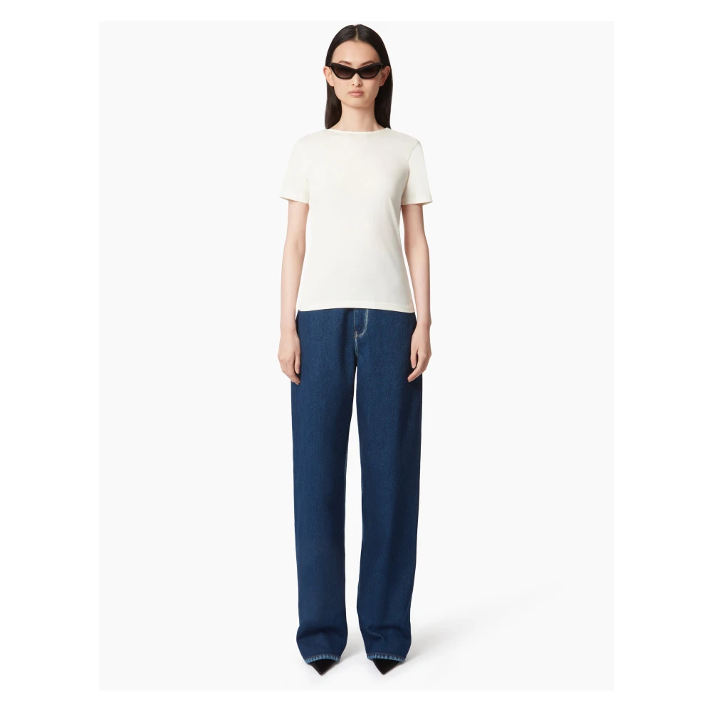 Nina Ricci T-Shirt MET Plunge Draped White Dames