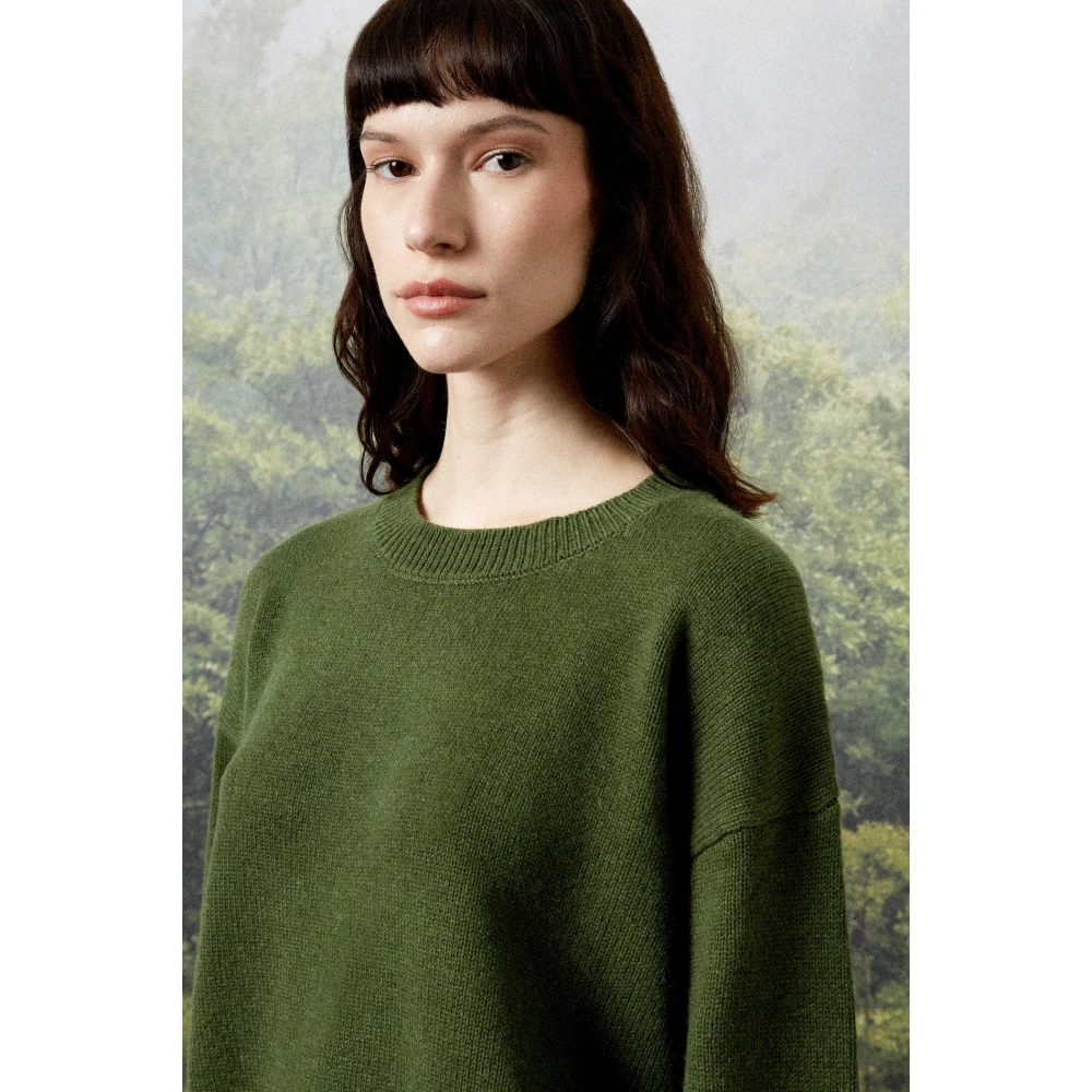 Massimo Alba Luxe Cashmere Crewneck Sweater Green Dames