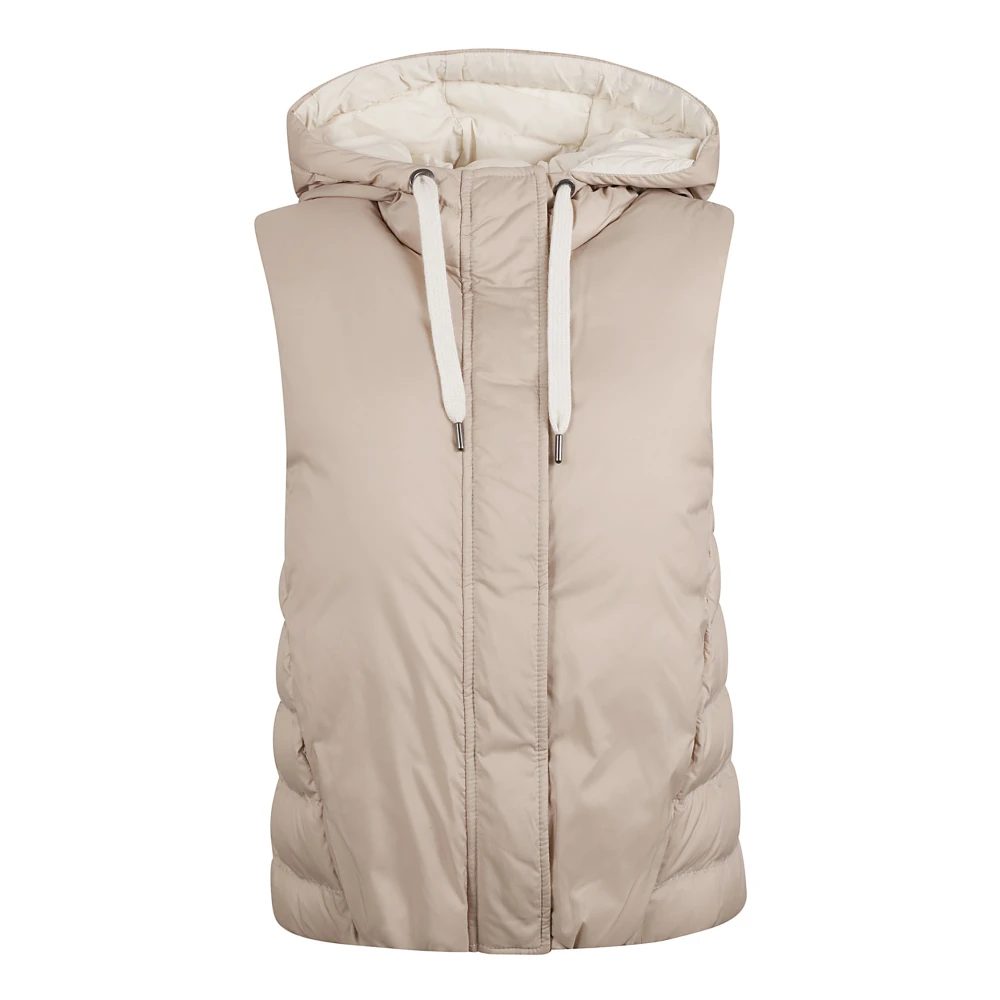 BRUNELLO CUCINELLI Beige Gewatteerd Vest Jas Beige Dames