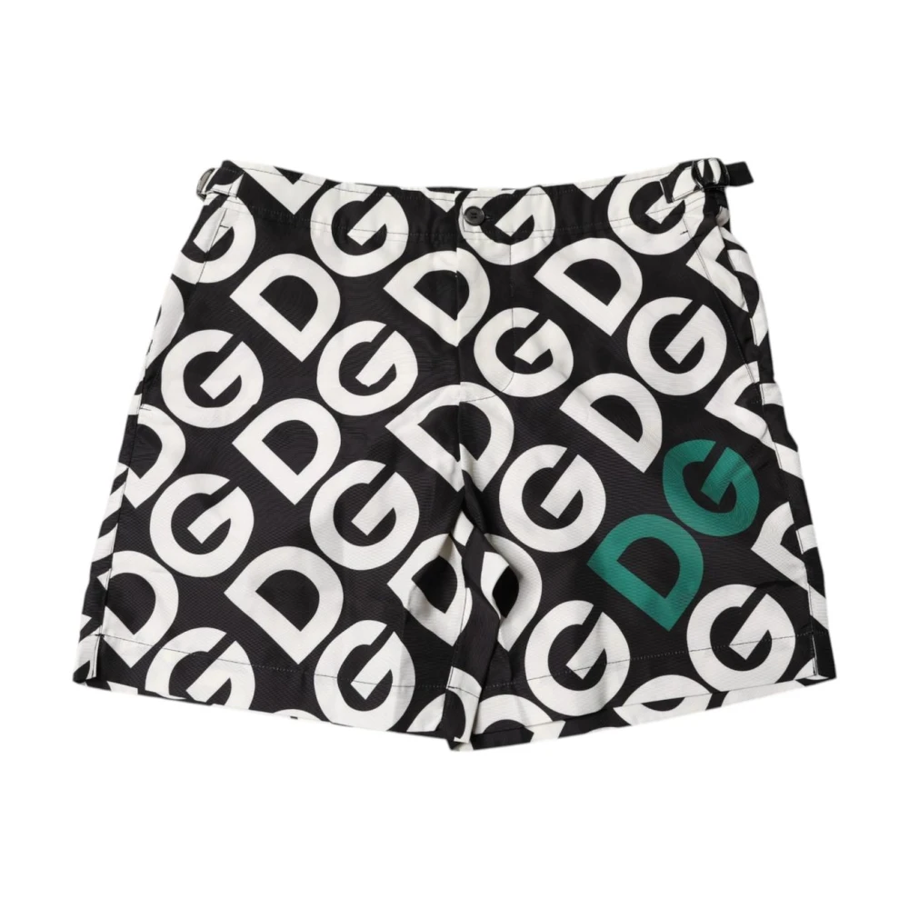 Dolce & Gabbana Black White Logo Beachwear Shorts Swimwear - IT44 | XS - Image 3