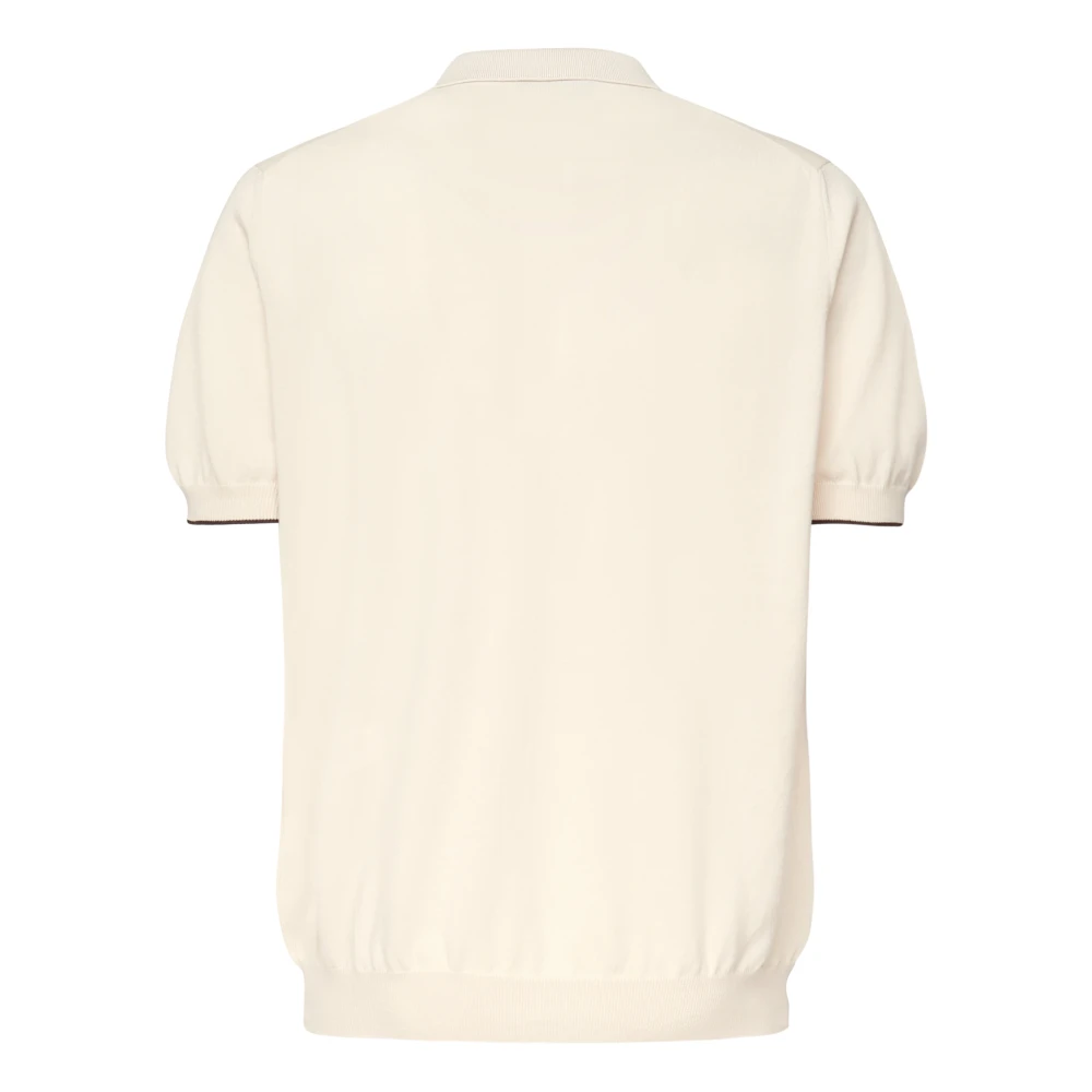 Fay Knooploos Beige Poloshirt Korte Mouwen Beige Heren