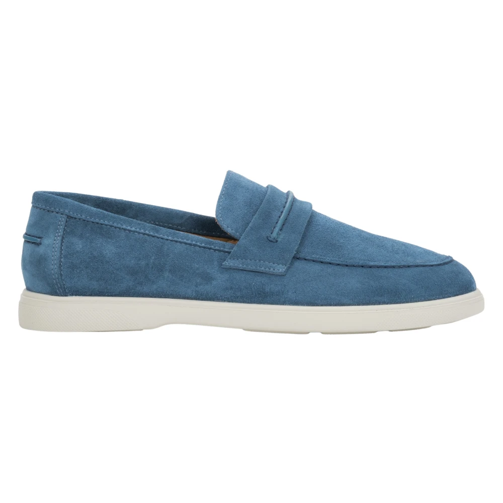 Estro Men's Blue Loafers, 7 Uk, Premium Italian Velour Loafers