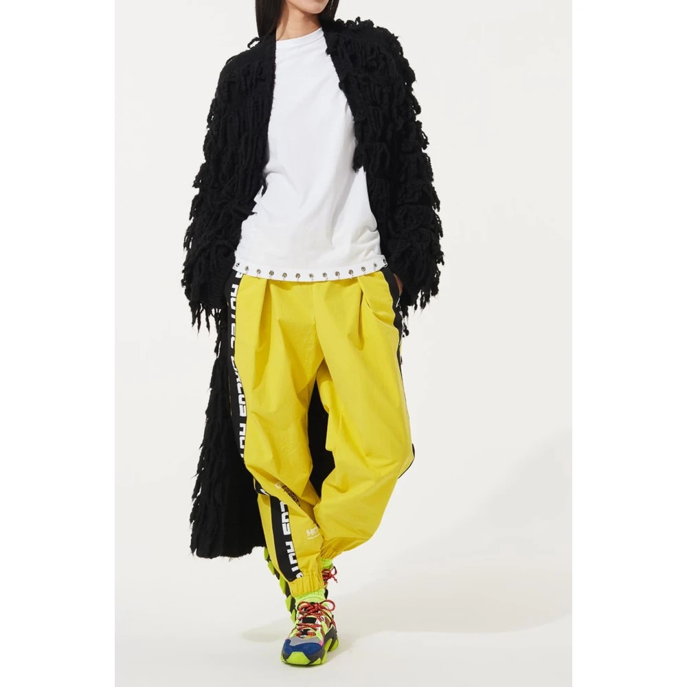 Circus Hotel Fluffy Lang Shaggy Coat Black Dames