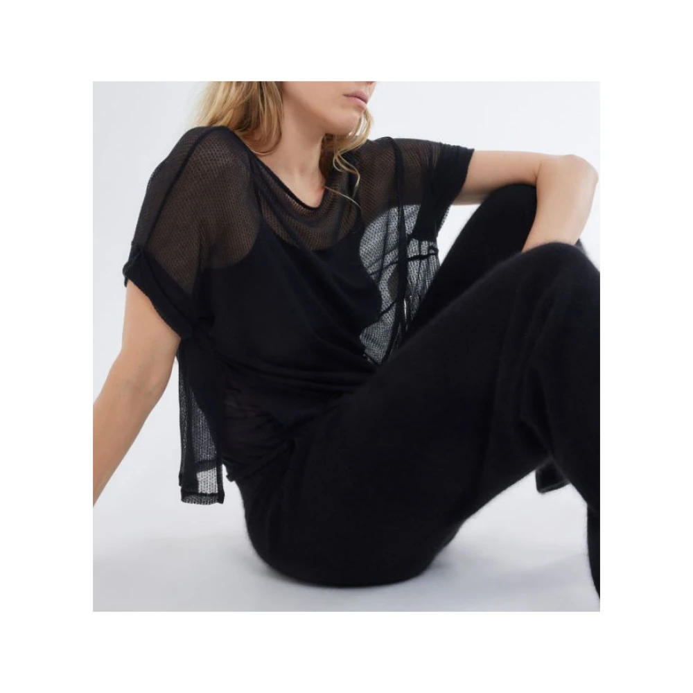 majestic filatures Wijde Raccoon Broek Black Dames