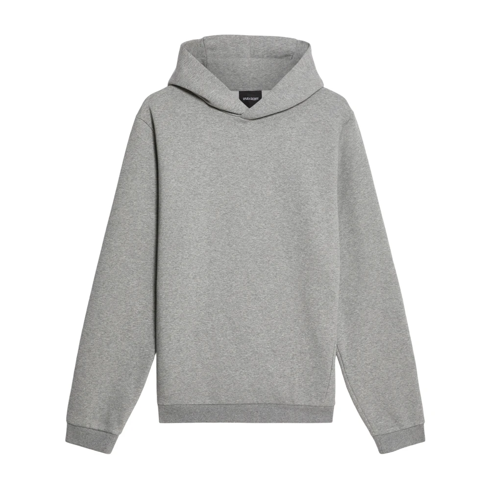 Lyle & Scott Men's Gray Hoodies, L, Logo Brushback Pullover Hoodie