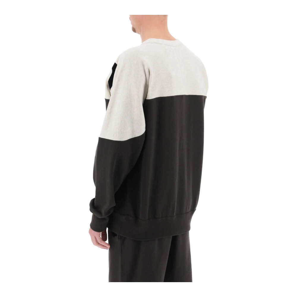 Isabel marant Melange Crew-Neck T-Shirt met Flocked Logo Black Heren