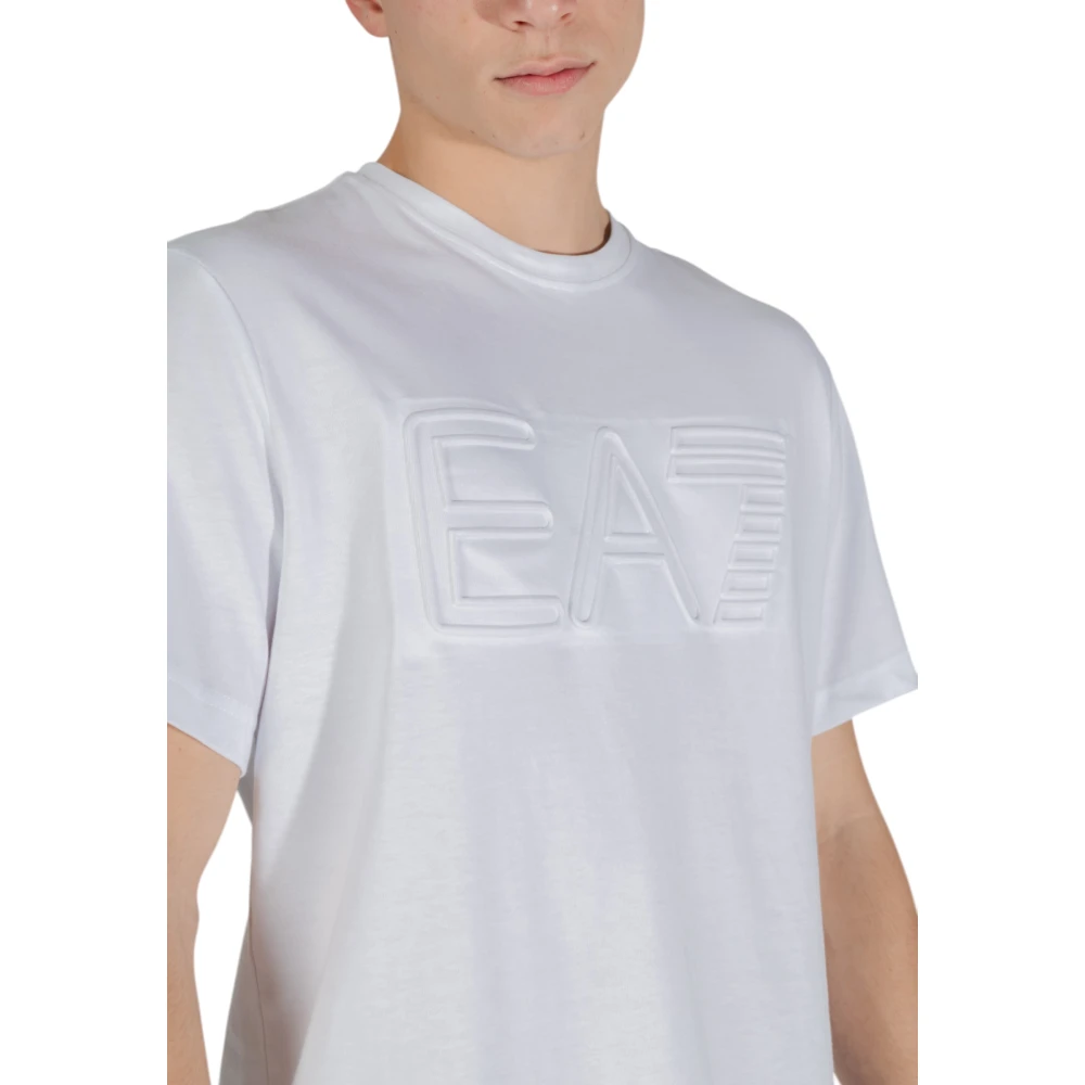 Emporio Armani EA7 Katoenen T-shirt korte mouwen lente zomer White Heren