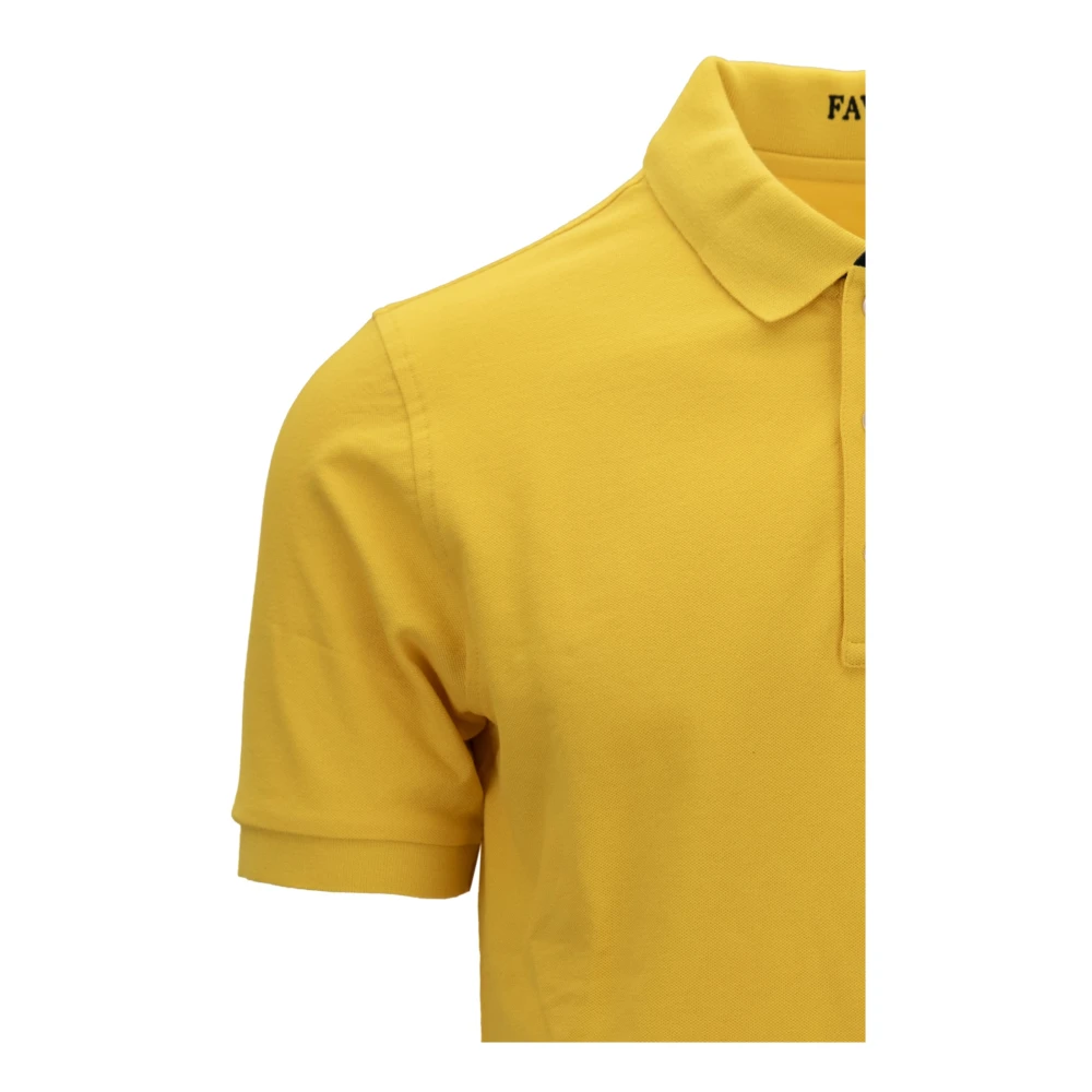 Fay Heren Button Polo Shirt Yellow Heren