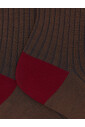 chaussettes-courtes-en-coton-marron-uni-pour-femmes-a-cotes-avec-bordure-a-paillettes
