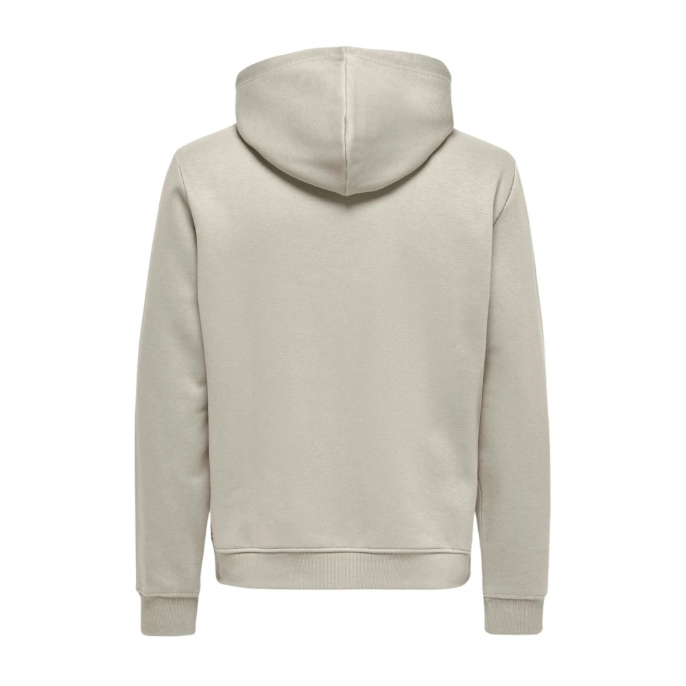 Only & Sons Casual Hoodie Sweatshirt Gray Heren