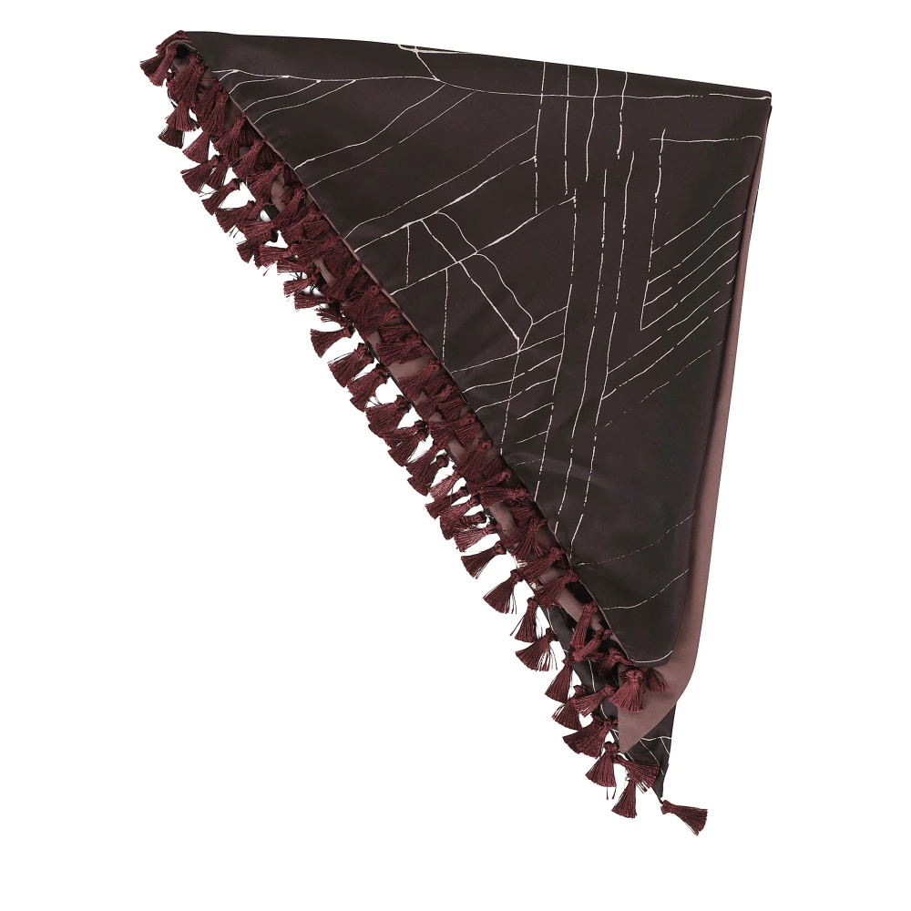 Alysi Women's Brown Silk Scarves, One Size, Printed Silk Foulard