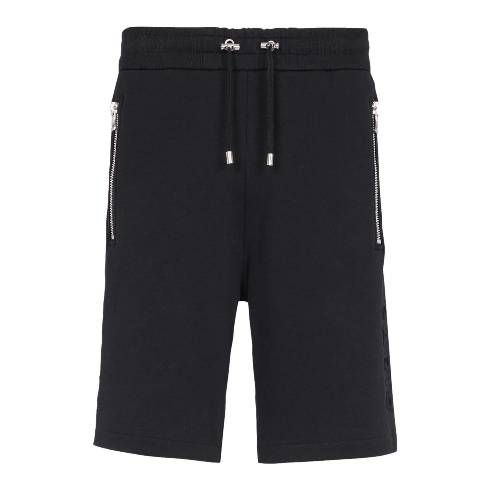 Balmain Black Embossed Bermuda Shorts - Male - Casual Shorts - M - Shorts