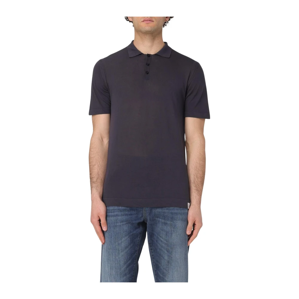 Peuterey Men's Blue Polo Shirts, S, Short Sleeve Knit Polo Shirt