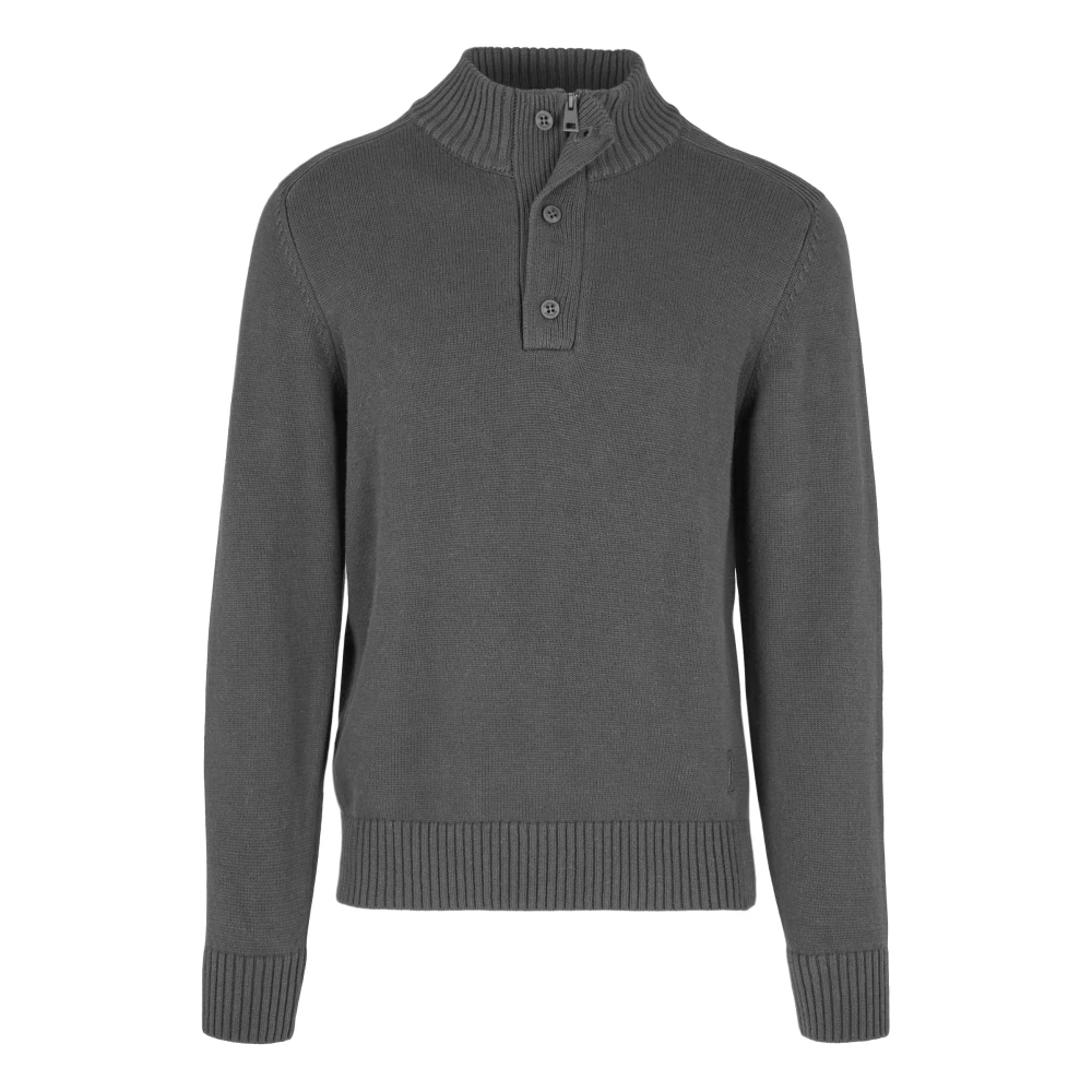 Bomboogie Uomo Grigio - Maglione A Collo Alto Con Bottoni - Knitwear - L