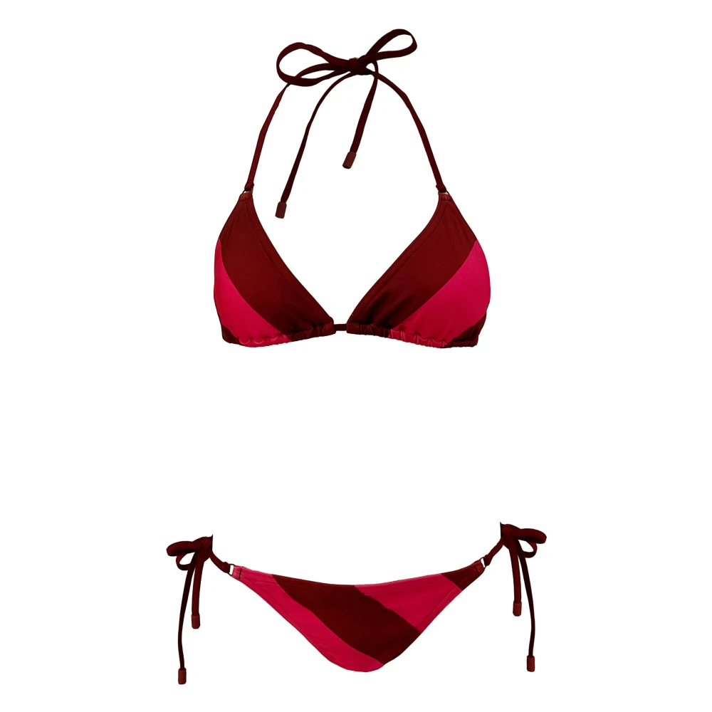 Zimmermann Randig Rabarber/Rosa Triangel Bikini Red, Dam