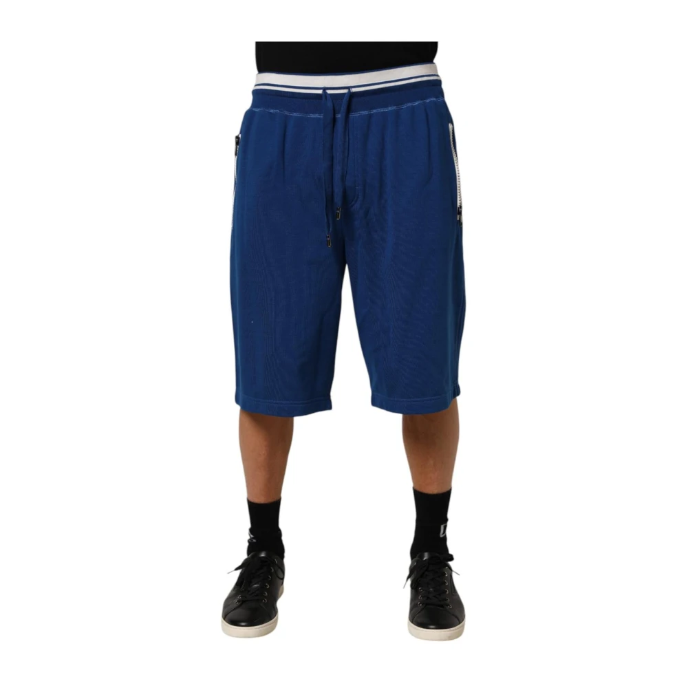 Dolce & Gabbana Men's Blue Bermuda Joggers Shorts - Bermudas - L - Shorts