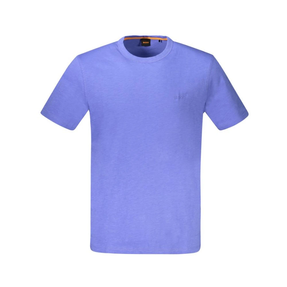 Hugo Boss Blauw katoenen heren T-shirt met ronde hals Blue Heren
