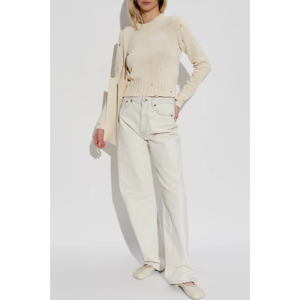 MM6 Maison Margiela Trui met vintage-effect Beige Dames