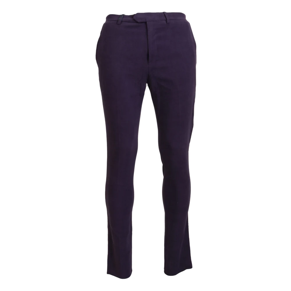 Bencivenga Men's Purple Pure Cotton Tapered Pants