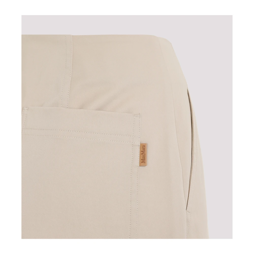 Max Mara Empoli Katoenen Twill Broek Beige Dames