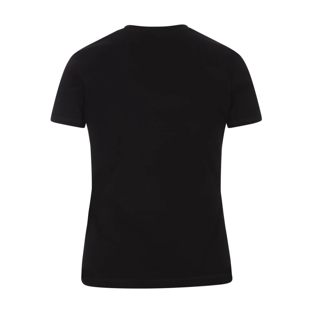 Dsquared2 Zwart Katoenen Jersey T-shirt met Bedrukte Letters Black Dames