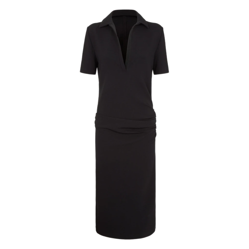 Fendi Zwarte Gedrapeerde Polojurk Black Dames