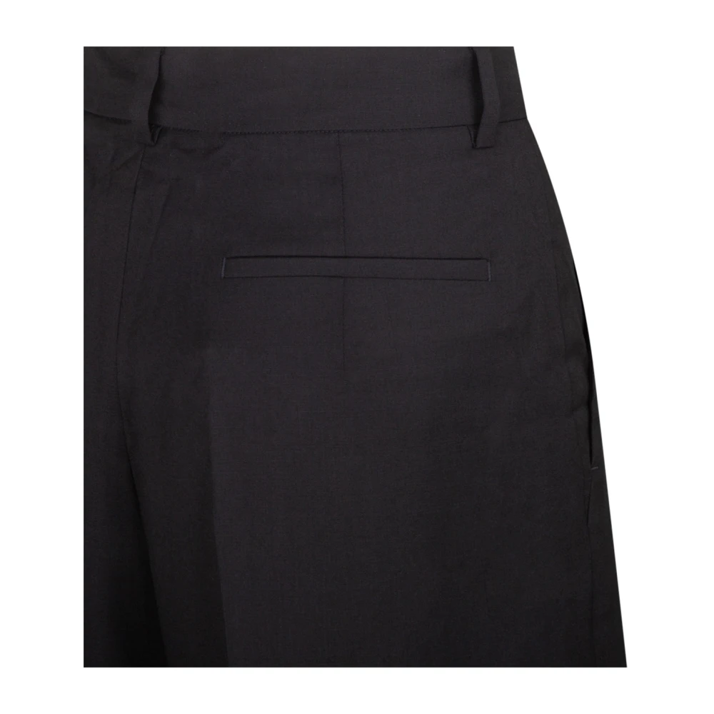 SPORTMAX Zwarte Wijde Pijp Wollen Broek Black Dames